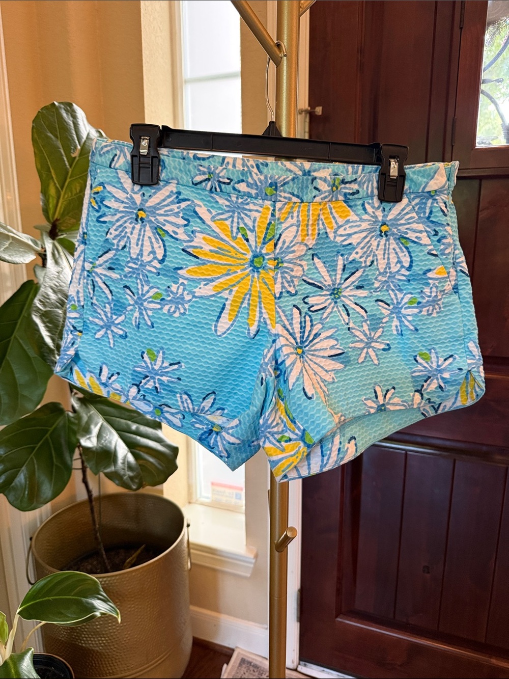 Lilly Pulitzer Blue Floral High-Waist Shorts
